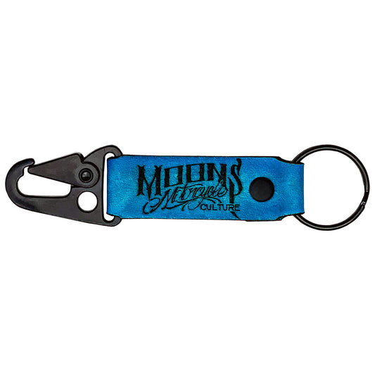 MOONSMC® Clip Leather Keychain Aqua Blue