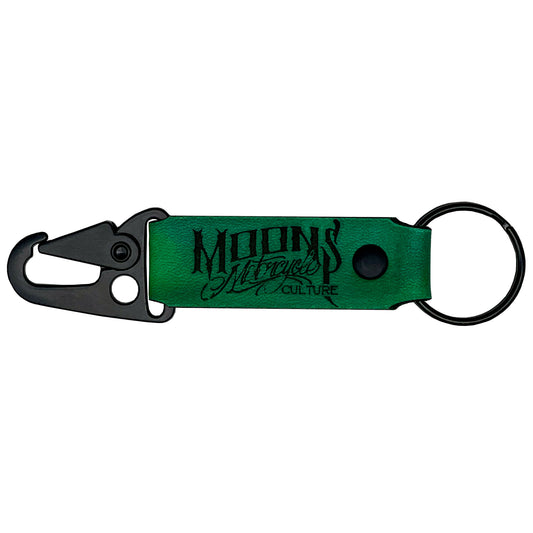 MOONSMC® Clip Leather Keychain Hunter Green