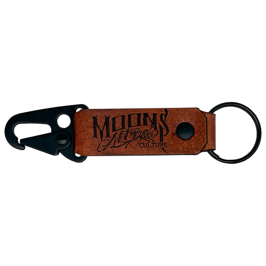 MOONSMC® Clip Leather Keychain Tobacco Brown