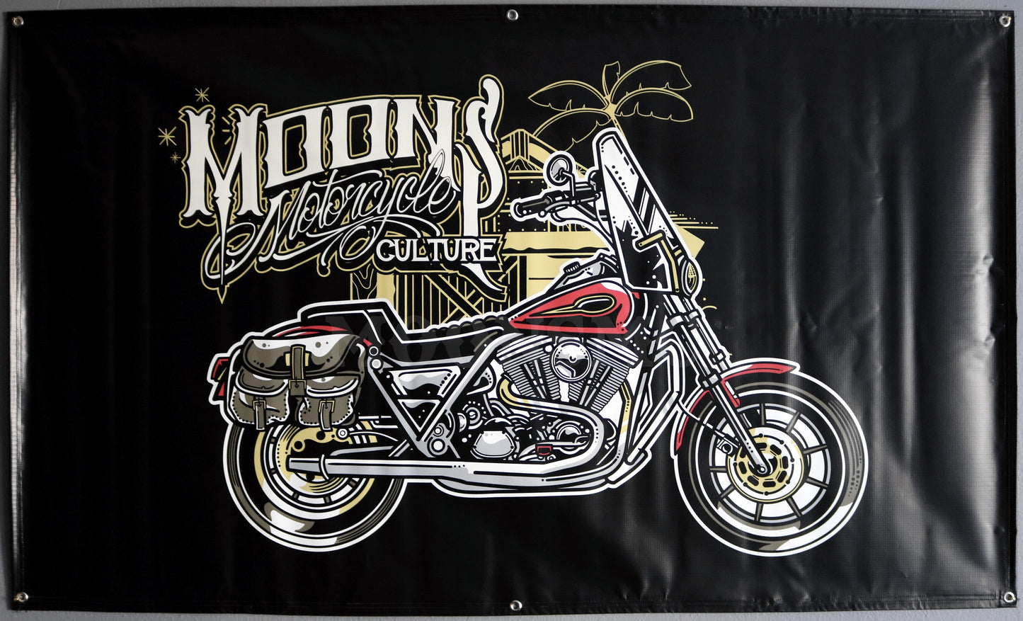 MOONSMC® Red Rider FXR Shop Banner, Accessories, MOONS, MOONSMC® // Moons Motorcycle Culture