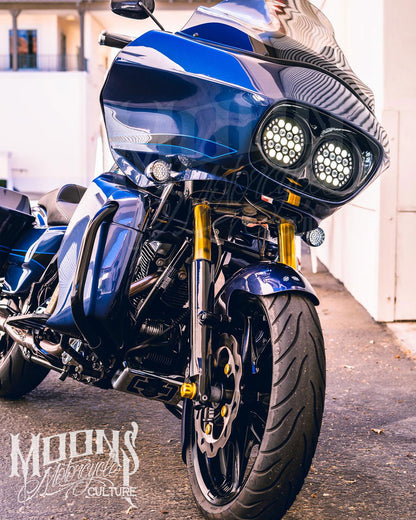 MOONSMC® Road Glide 2002-2013 Dual Fly Eye LED Headlight - MOONSMC® // Moons Motorcycle Culture