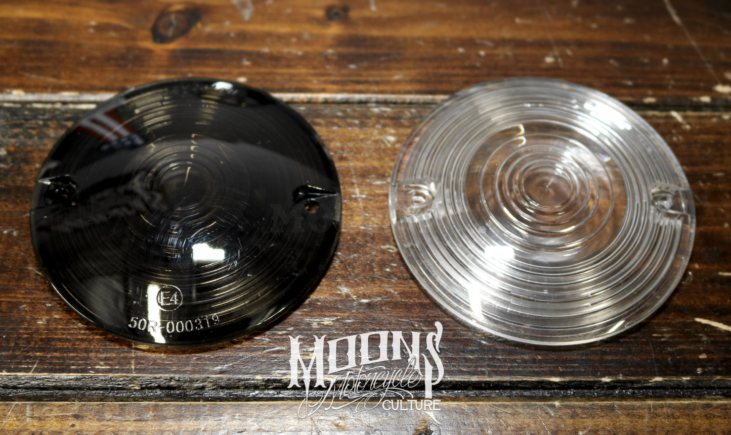 MOONSMC® Smoked / Clear Bagger Turn Signal Lens Kit, Lighting,Parts, MOONS, MOONSMC® // Moons Motorcycle Culture