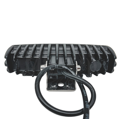 Rear view of the V3 LED light bar showing cooling fins, mounting bracket and wiring.
